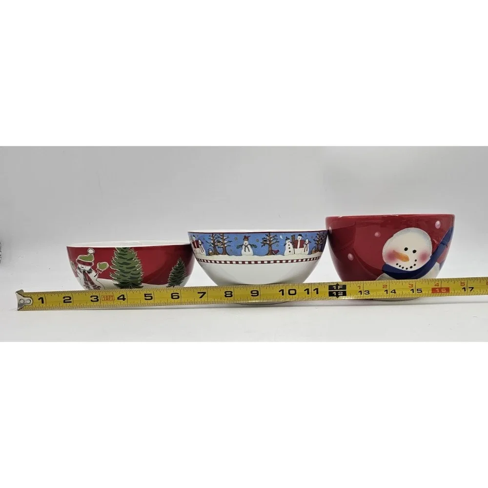 Holiday & Snowman Variety Of Bowls and Cup Christmas